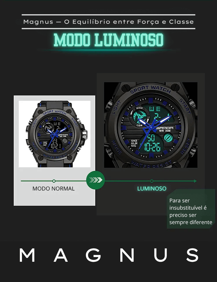 Sanda G Relógio Masculino Esportivo Militar Digital e Analógico